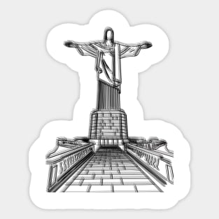 Christ Redeemer Monument Drawing Brazil Sticker